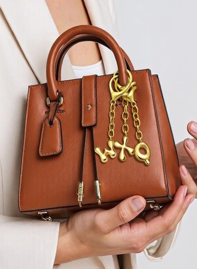 nylry Gold Initial Letter Keychain Gift for Women Initial Bag Charm Purse Charms for Handbags Keychains for Women Cute Letter A-Z Gold Bag Charms Keychain Accessories-M - Image 5
